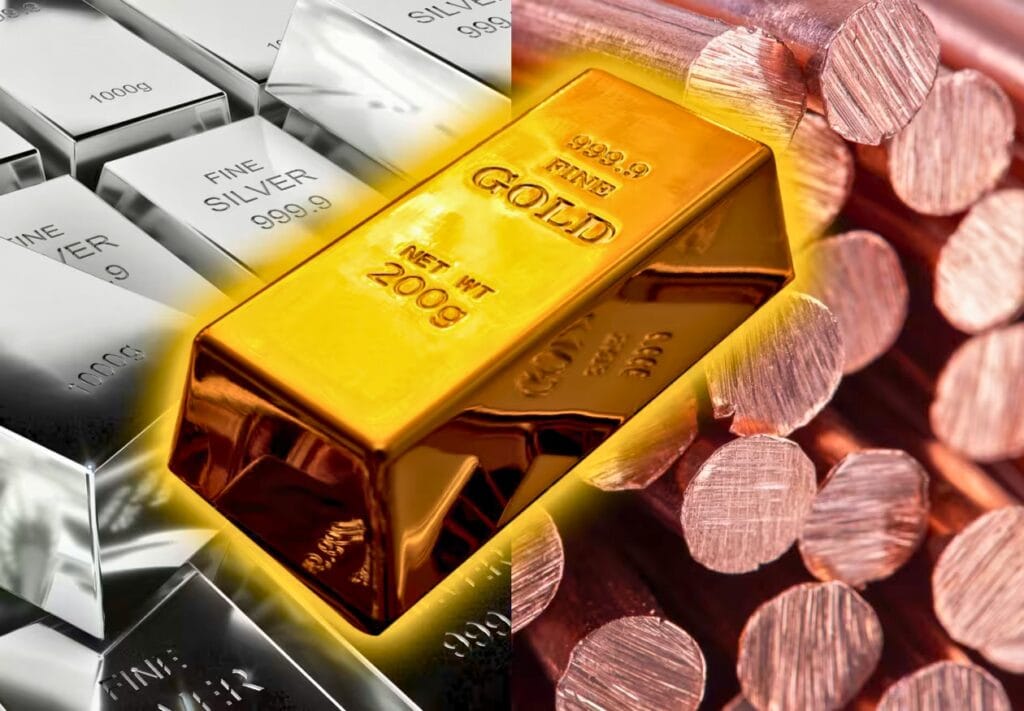 gold silver copper